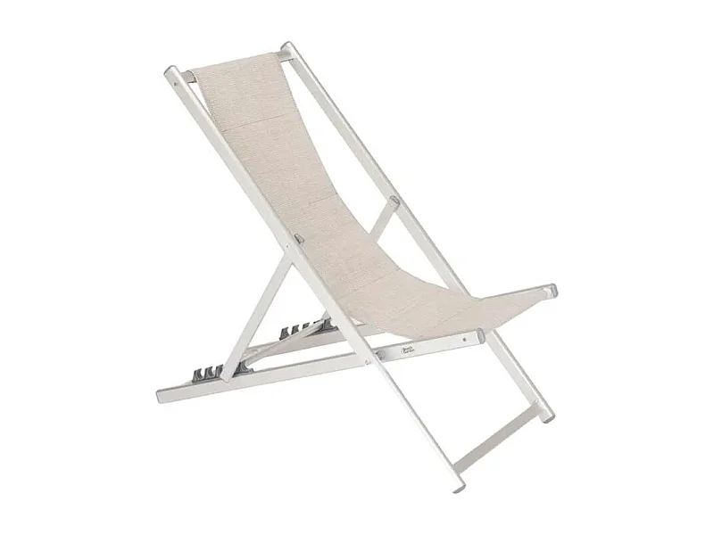 Tumbona de playa de aluminio plegable ajustable Riccione Gold - Gris