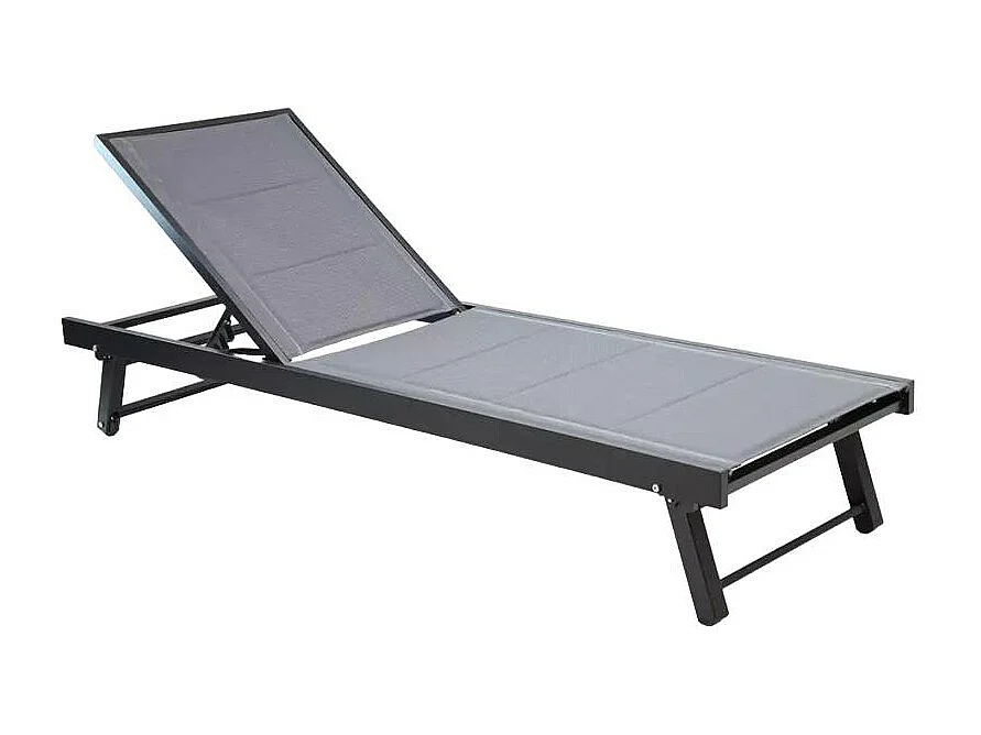 Stock 20 tumbonas de jardín de aluminio con ruedas Rimini - Gris Oscuro