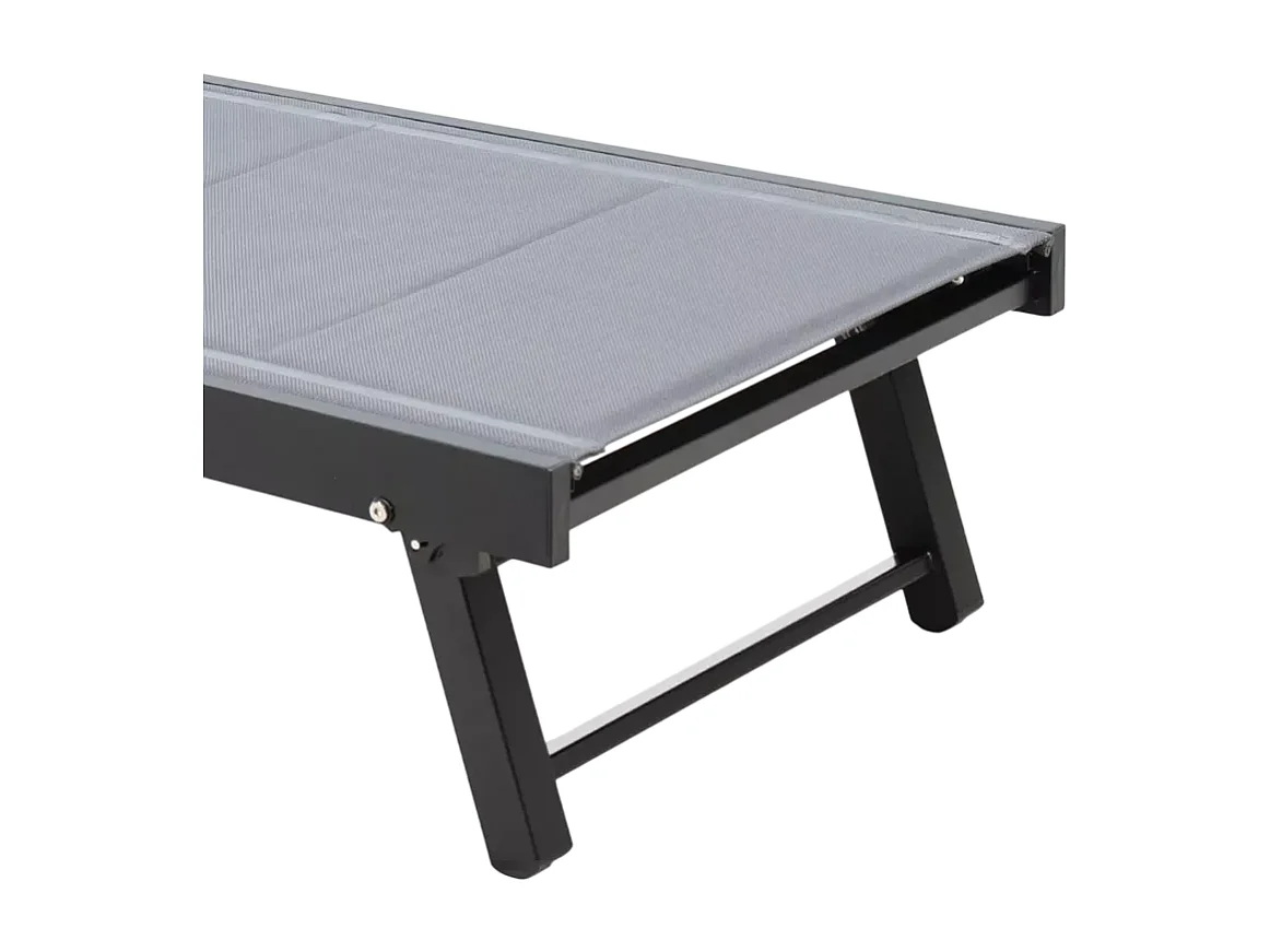 Stock 20 tumbonas de jardín de aluminio con ruedas Rimini - Gris Oscuro