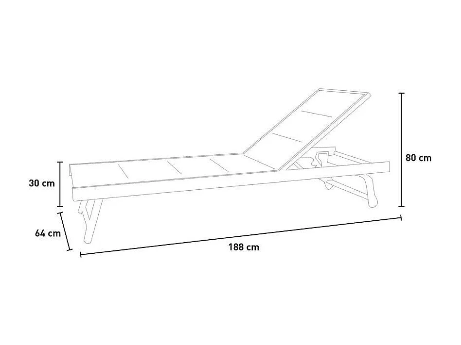 Stock 20 tumbonas de jardín de aluminio con ruedas Rimini - Gris Oscuro