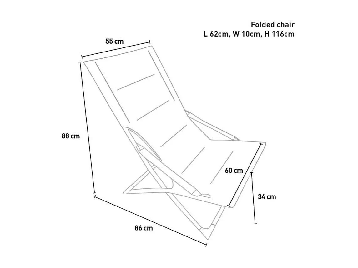 Sdraio pieghevole da campeggio spiaggia piscina e giardino Malibu