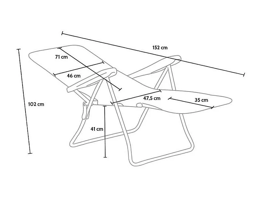 Sdraio pieghevole da spiaggia giardino braccioli in acciaio Kubrick