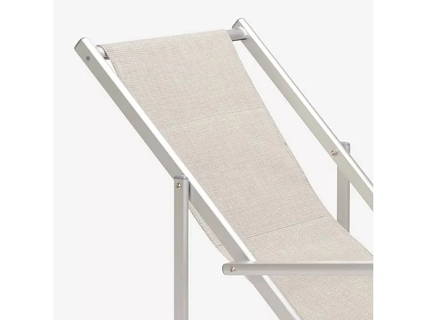 4er Set Liegestühle Sonnenliegen Strandliegen mit Armlehnen aus Aluminium klappbar Riccione Gold Lux - Grau