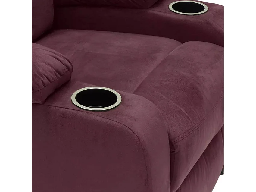 Sillón Relax Reclinable Laura el Mejor Sofá de Microfibra y Terciopelo - Bordeaux