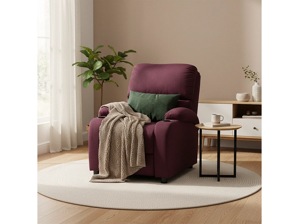 Sillón Relax Reclinable Laura el Mejor Sofá de Microfibra y Terciopelo - Bordeaux