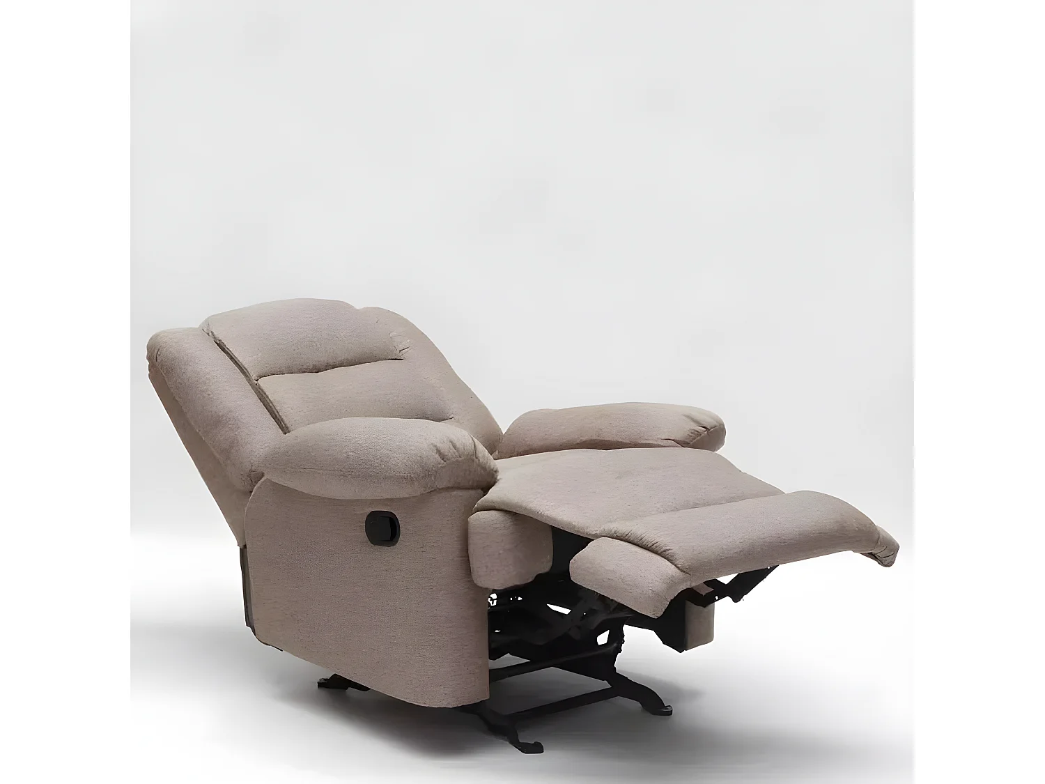 Sillón Mecedora Reclinable con Reposapiés de Tejido Sofia - Beige