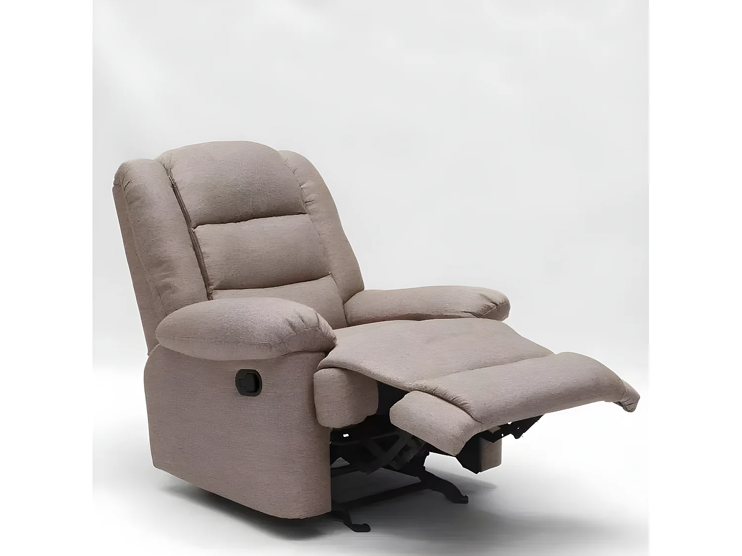Sillón Mecedora Reclinable con Reposapiés de Tejido Sofia - Beige