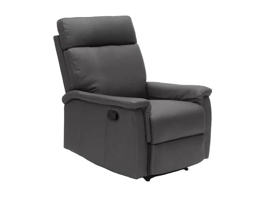 Klappbarer Relaxsessel mit Liegefunktion Fußschemel Kunstleder Modernes Design Aurora - Grau