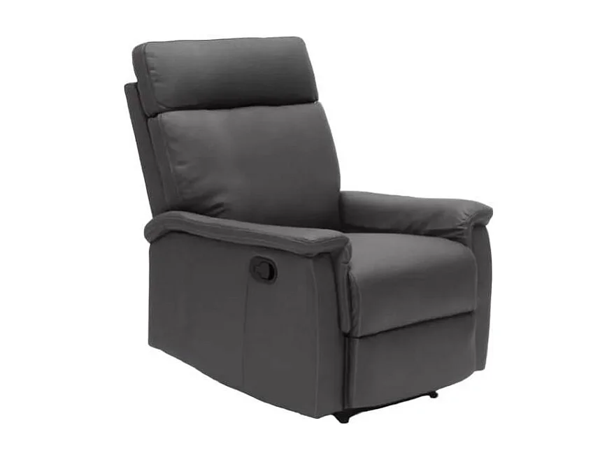 Klappbarer Relaxsessel mit Liegefunktion Fußschemel Kunstleder Modernes Design Aurora - Grau