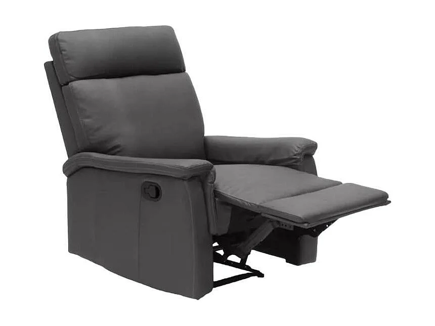 Klappbarer Relaxsessel mit Liegefunktion Fußschemel Kunstleder Modernes Design Aurora - Grau