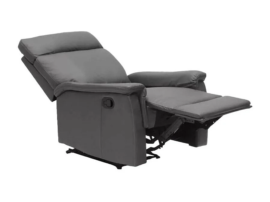 Klappbarer Relaxsessel mit Liegefunktion Fußschemel Kunstleder Modernes Design Aurora - Grau