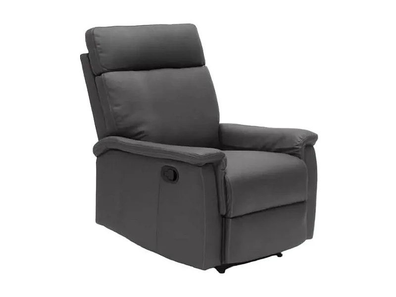 Sillón Relax Reclinable con Reposapiés de Cuero Polipiel Aurora - Gris