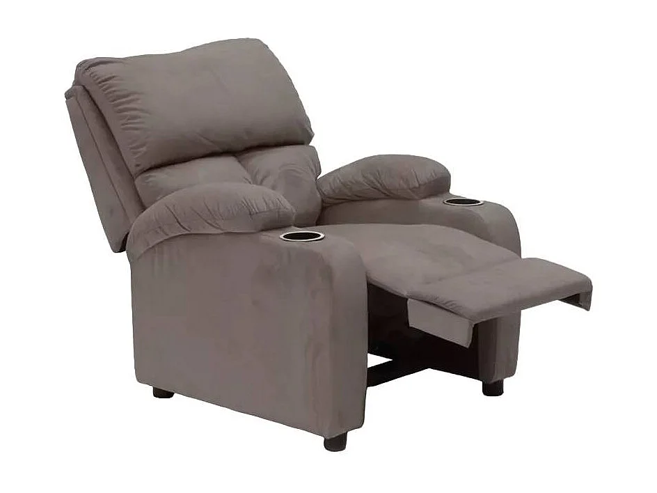 Sillón Relax Reclinable Laura el Mejor Sofá de Microfibra y Terciopelo - Marrón