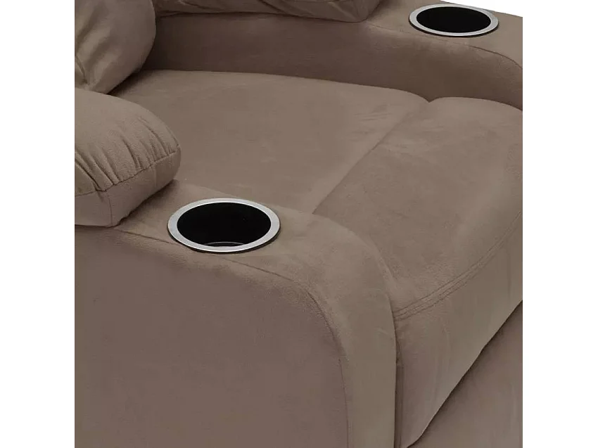 Sillón Relax Reclinable Laura el Mejor Sofá de Microfibra y Terciopelo - Marrón