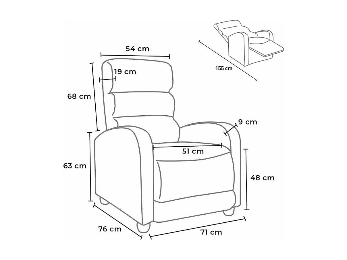 Elizabeth Design Kunstleder Relaxsessel mit Lifter - Beige