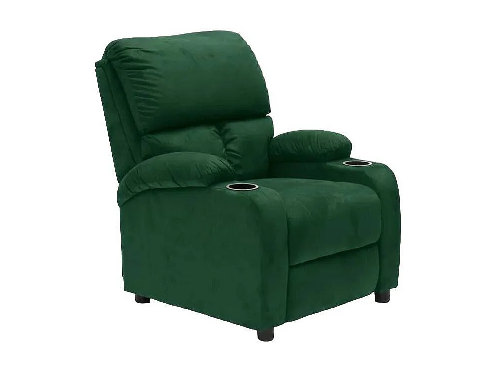 Sillón Relax Reclinable Laura el Mejor Sofá de Microfibra y Terciopelo - Verde oscuro