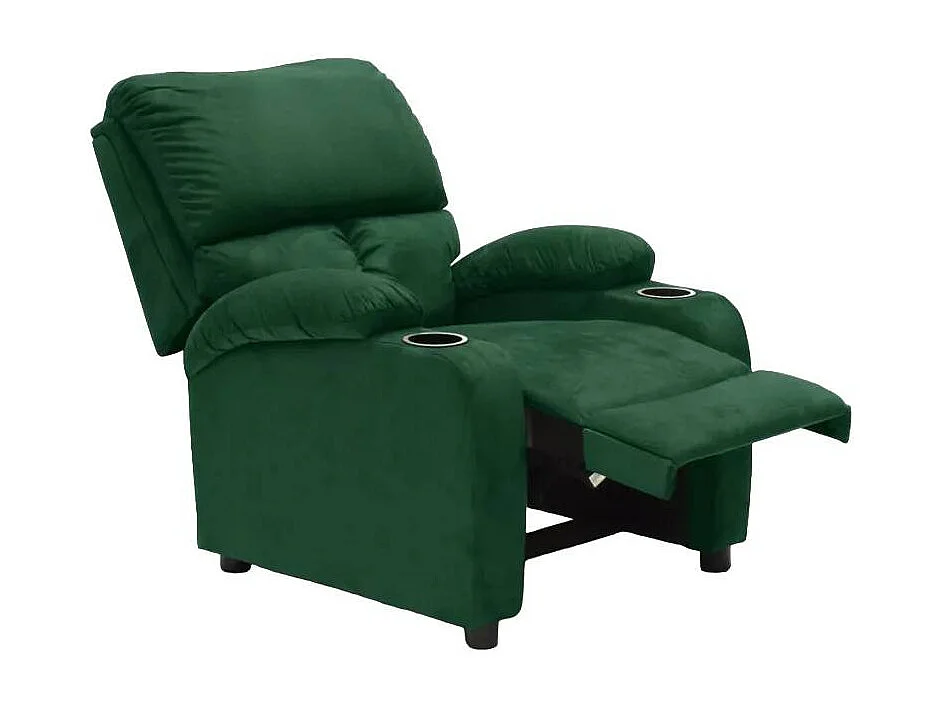 Sillón Relax Reclinable Laura el Mejor Sofá de Microfibra y Terciopelo - Verde oscuro