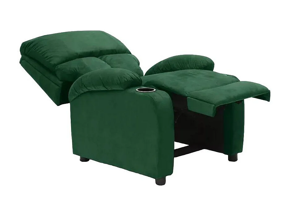 Sillón Relax Reclinable Laura el Mejor Sofá de Microfibra y Terciopelo - Verde oscuro