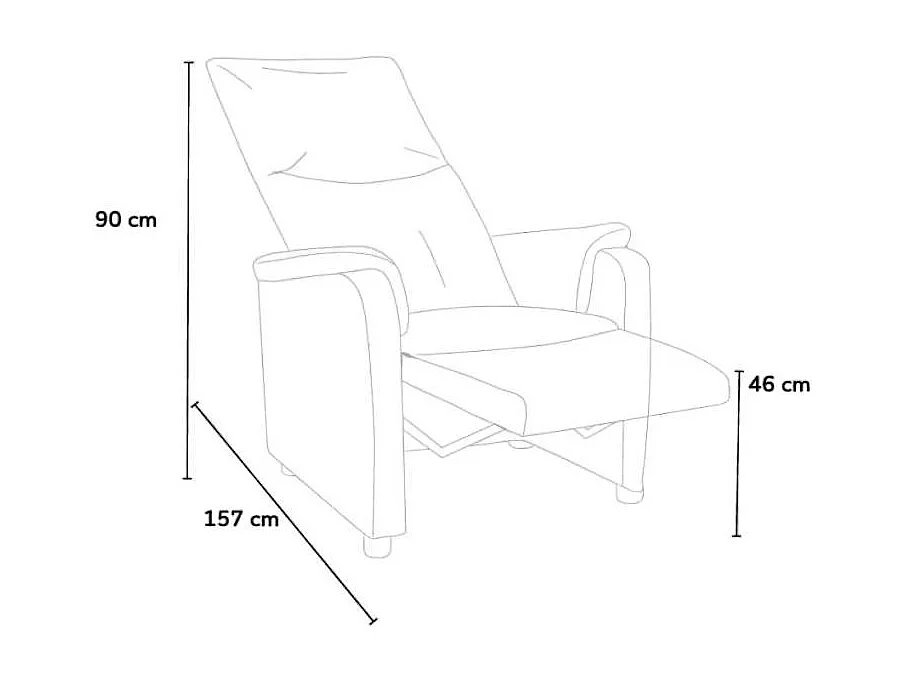 Poltrona relax reclinabile in similpelle con poggiapiedi Eclipse