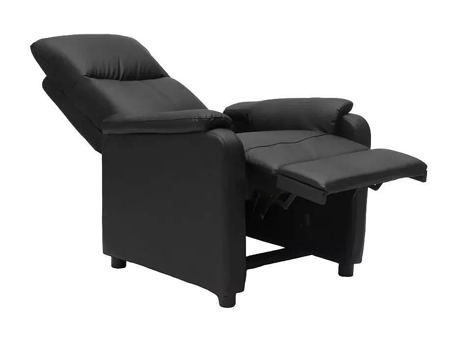 Poltrona relax reclinabile in similpelle con poggiapiedi Eclipse