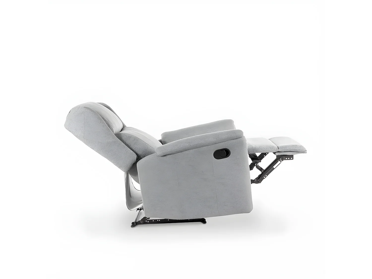 Manuell verstellbarer Relaxsessel mit Fußstütze in Hope Stoff - Hellgrau