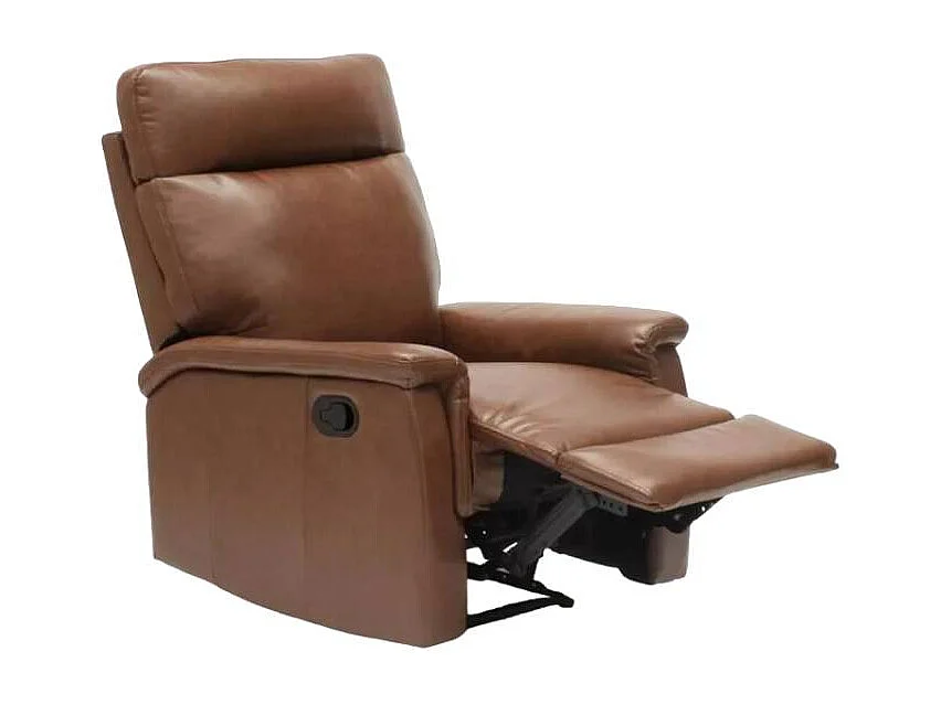 Klappbarer Relaxsessel mit Liegefunktion Fußschemel Kunstleder Modernes Design Aurora - Braun