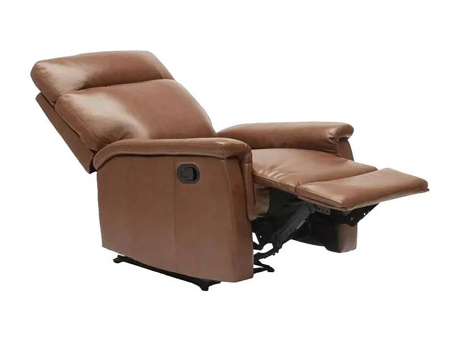 Klappbarer Relaxsessel mit Liegefunktion Fußschemel Kunstleder Modernes Design Aurora - Braun