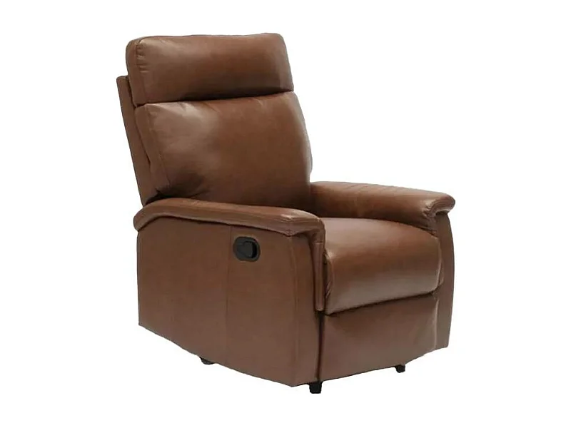 Sillón Relax Reclinable con Reposapiés de Cuero Polipiel Aurora - Marrón