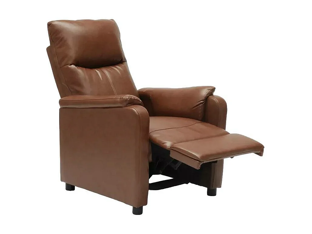 Giulia Relaxsessel mit Liegefunktion und Fußstütze aus Kunstleder Ökoleder - Braun