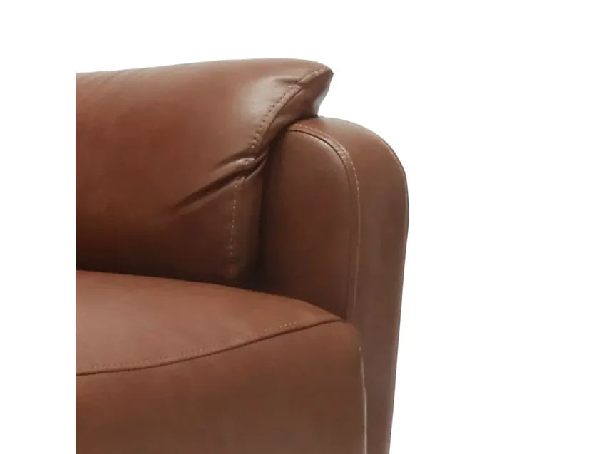 Giulia Relaxsessel mit Liegefunktion und Fußstütze aus Kunstleder Ökoleder - Braun