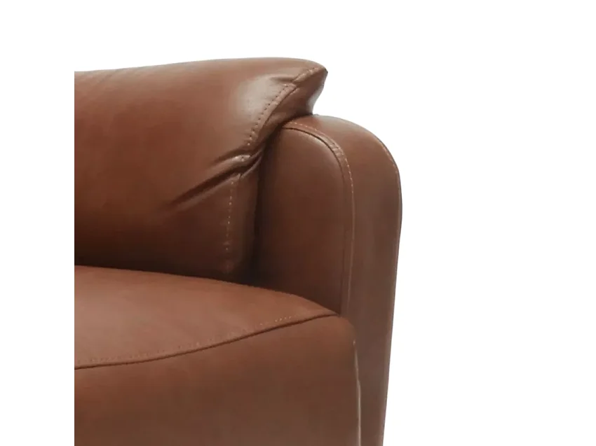 Giulia Relaxsessel mit Liegefunktion und Fußstütze aus Kunstleder Ökoleder - Braun