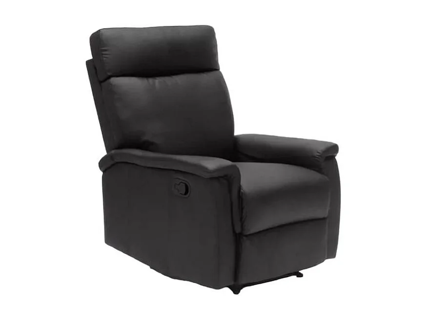 Klappbarer Relaxsessel mit Liegefunktion Fußschemel Kunstleder Modernes Design Aurora - Schwarz