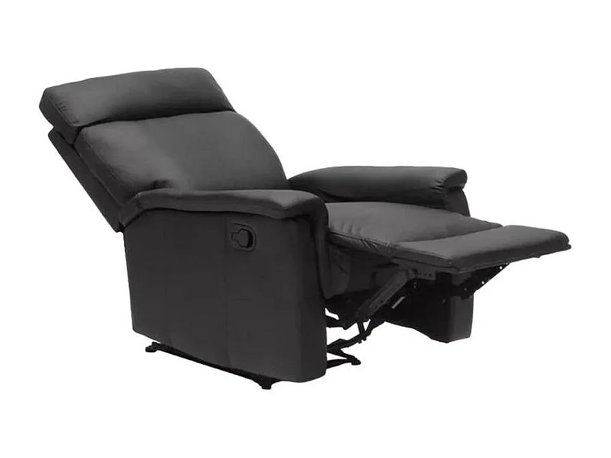 Klappbarer Relaxsessel mit Liegefunktion Fußschemel Kunstleder Modernes Design Aurora - Schwarz