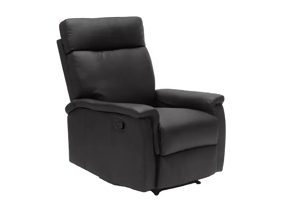 Klappbarer Relaxsessel mit Liegefunktion Fußschemel Kunstleder Modernes Design Aurora - Schwarz