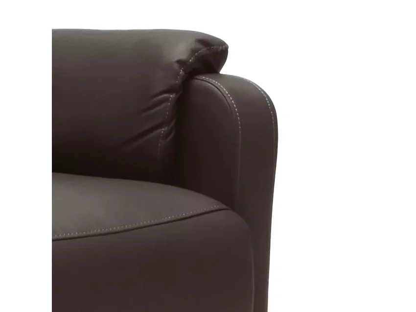 Giulia Relaxsessel mit Liegefunktion und Fußstütze aus Kunstleder Ökoleder - Dunkelbraun