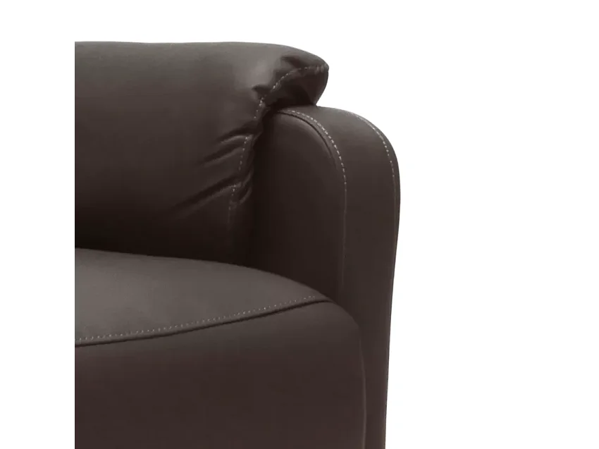 Giulia Relaxsessel mit Liegefunktion und Fußstütze aus Kunstleder Ökoleder - Dunkelbraun