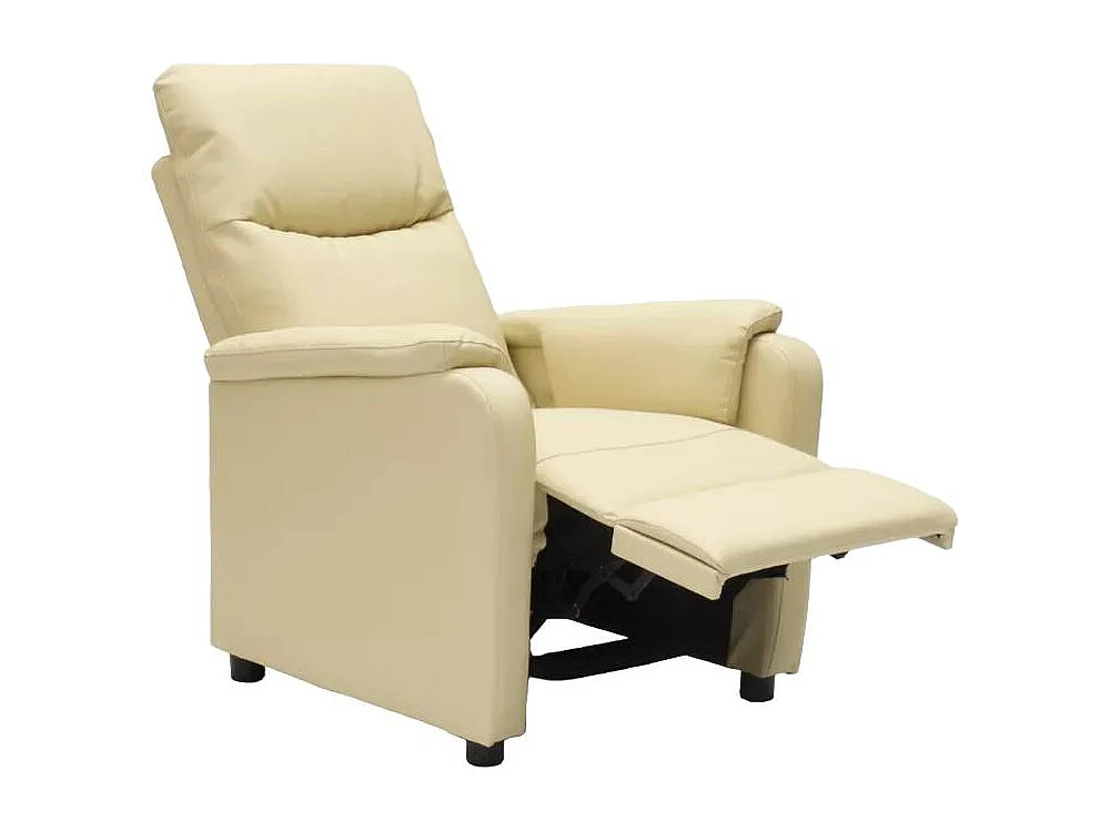 Giulia Relaxsessel mit Liegefunktion und Fußstütze aus Kunstleder Ökoleder - Beige