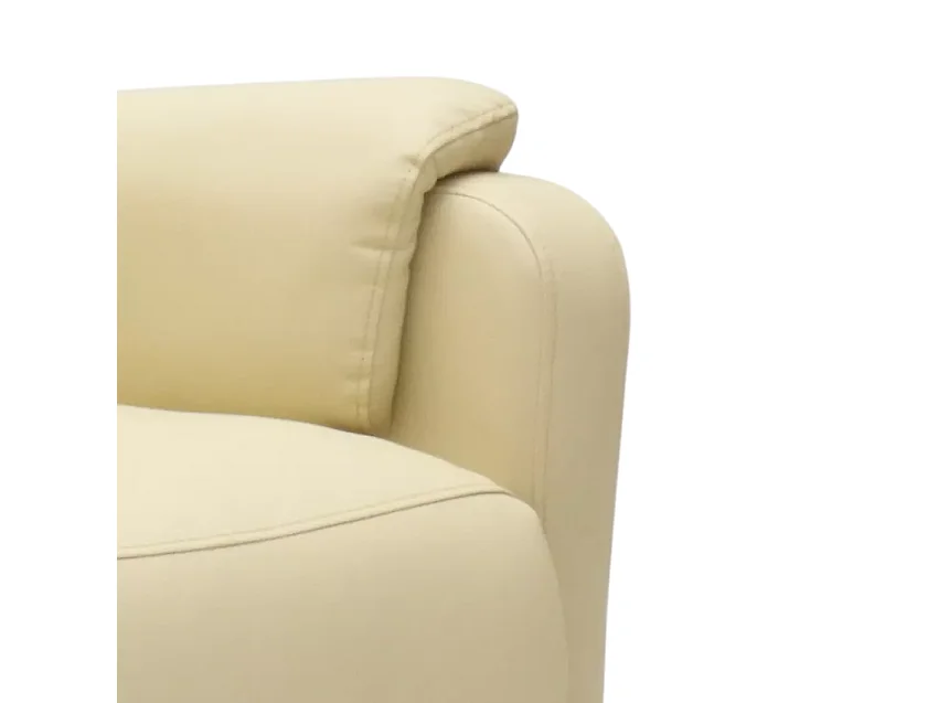 Giulia Relaxsessel mit Liegefunktion und Fußstütze aus Kunstleder Ökoleder - Beige