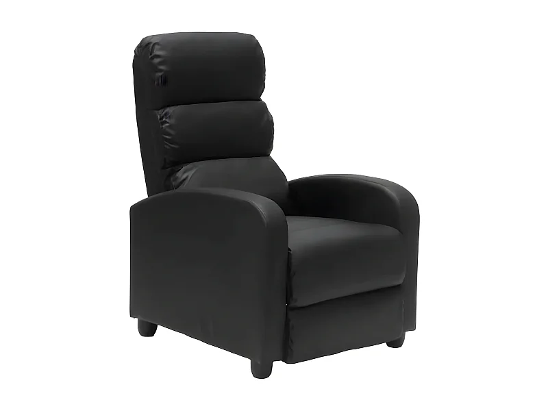 Sillón relax reclinable con reposapiés símil piel Alice - Negro