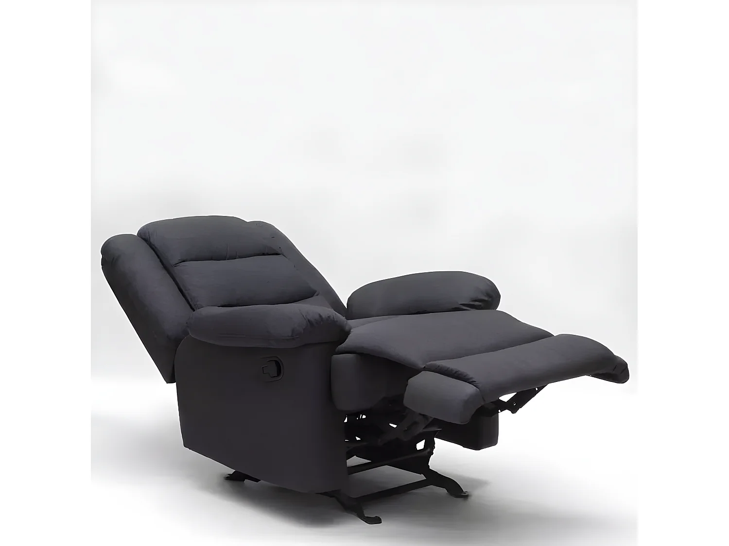 Klappbarer Schaukelsessel Relaxsessel mit Fußstütze Stoff Design Sofia - Schwarz