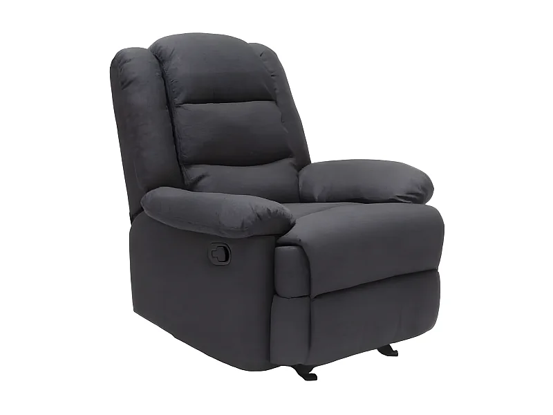 Sillón Mecedora Reclinable con Reposapiés de Tejido Sofia - Negro