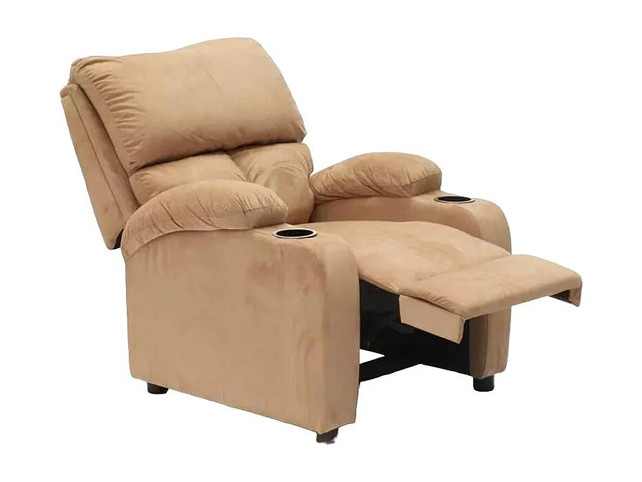 Sillón Relax Reclinable Laura el Mejor Sofá de Microfibra y Terciopelo - Beige