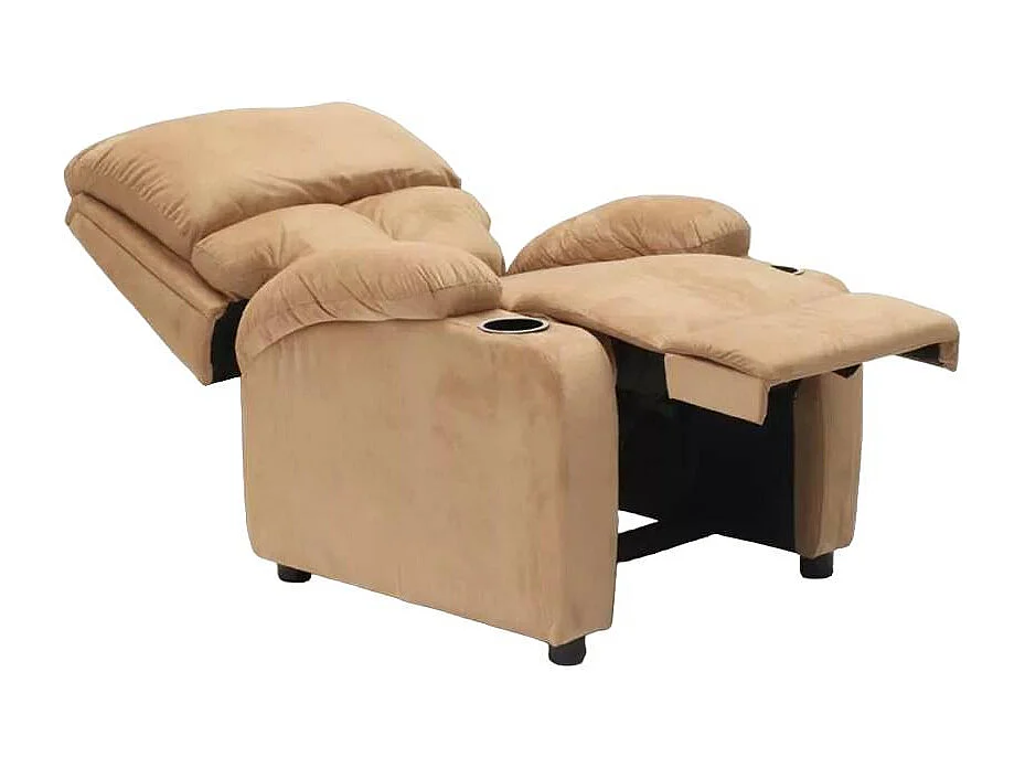 Sillón Relax Reclinable Laura el Mejor Sofá de Microfibra y Terciopelo - Beige