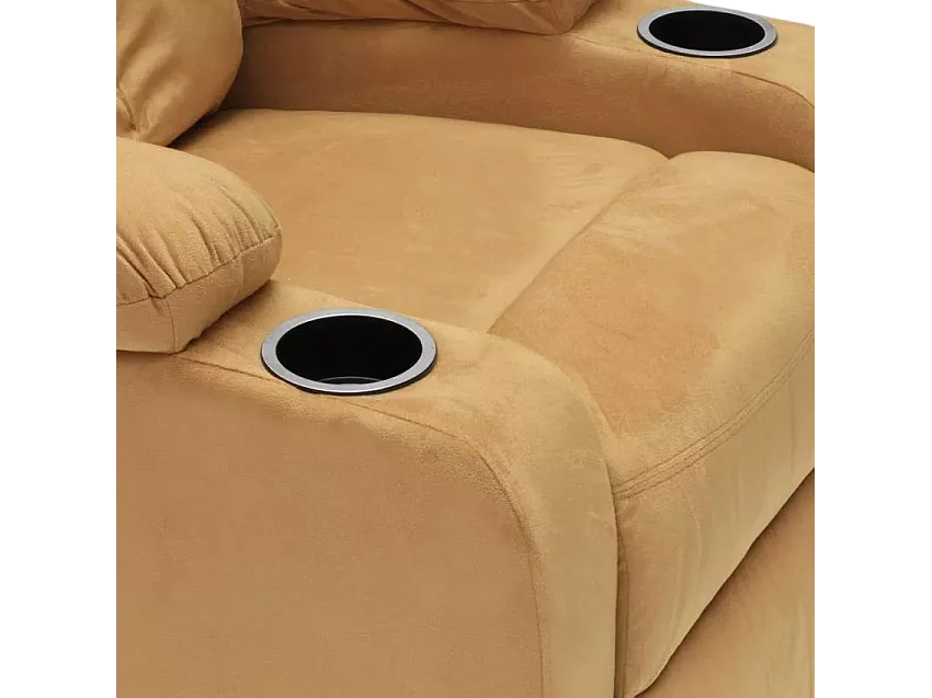 Verstellbarer Relaxsessel Fernsehsessel mit Samt-Mikrofaser-Fußstütze Laura - Beige