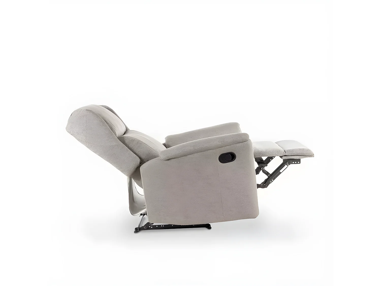 Manuell verstellbarer Relaxsessel mit Fußstütze in Hope Stoff - Beige