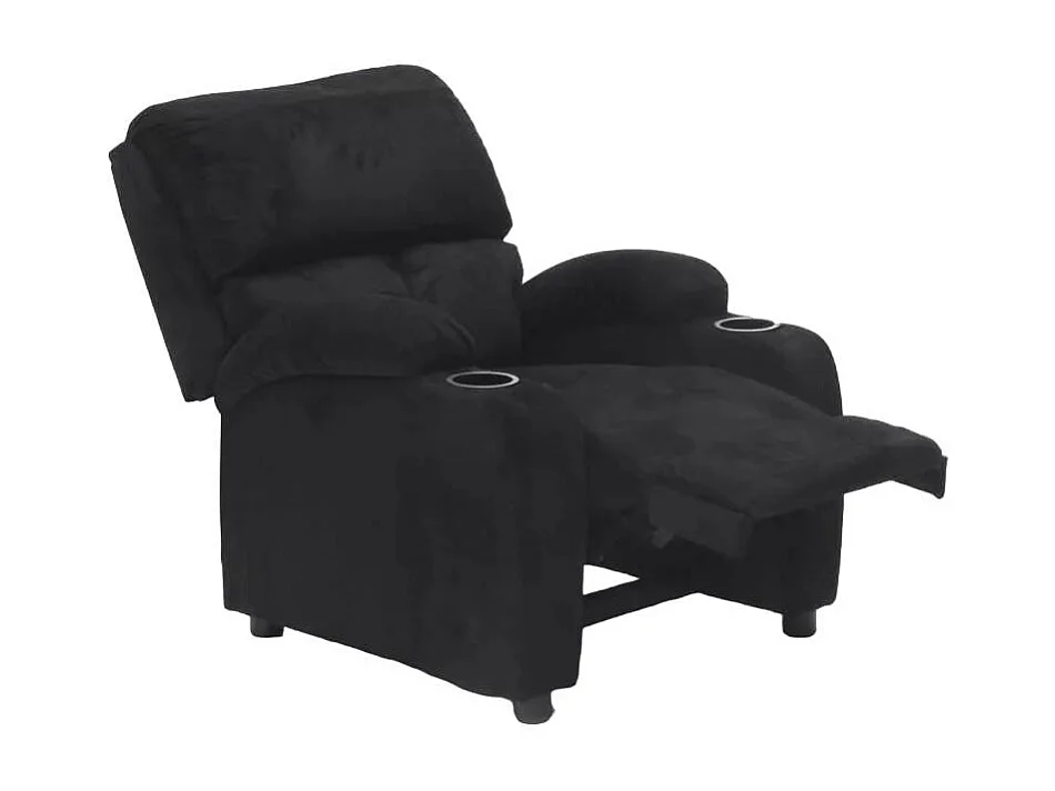 Sillón Relax Reclinable Laura el Mejor Sofá de Microfibra y Terciopelo - Negro