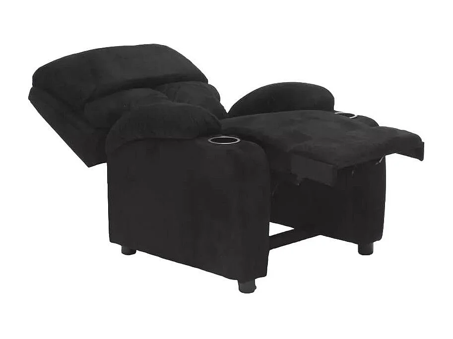 Sillón Relax Reclinable Laura el Mejor Sofá de Microfibra y Terciopelo - Negro