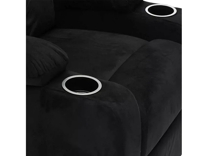 Sillón Relax Reclinable Laura el Mejor Sofá de Microfibra y Terciopelo - Negro