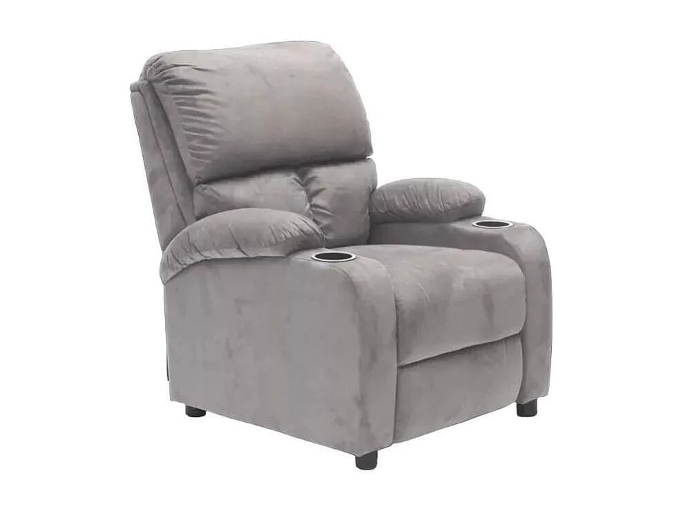 Sillón Relax Reclinable Laura el Mejor Sofá de Microfibra y Terciopelo - Gris