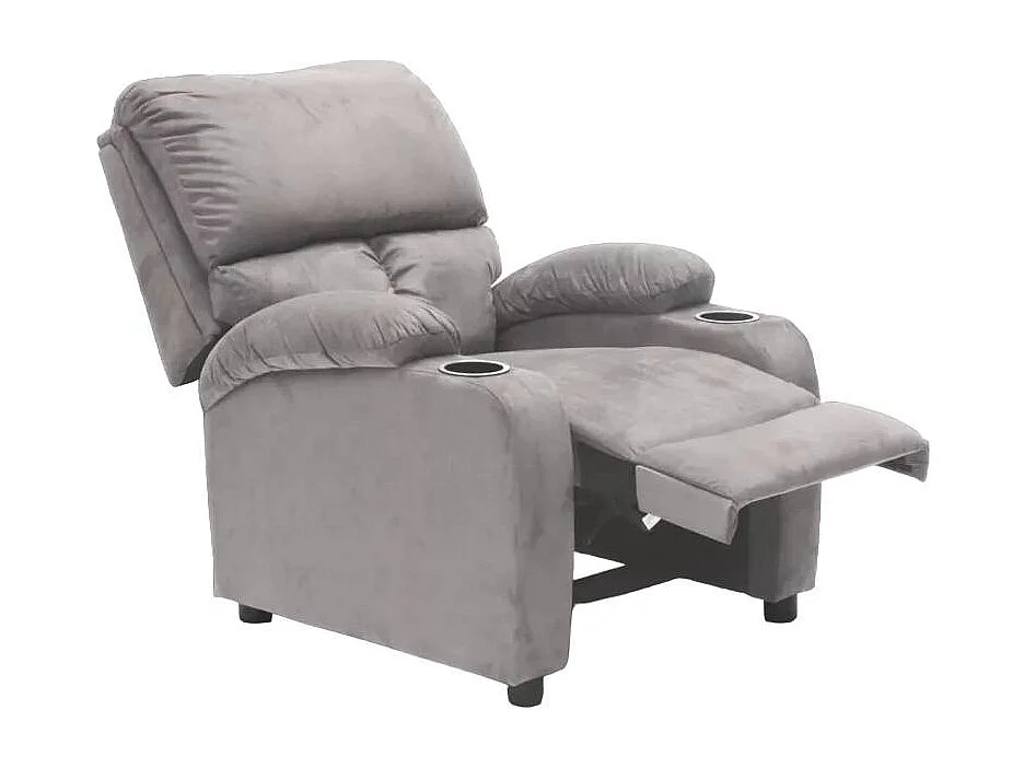 Sillón Relax Reclinable Laura el Mejor Sofá de Microfibra y Terciopelo - Gris